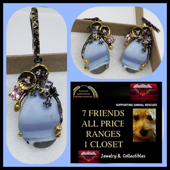 Sold"  "By the Sea" Multi Gem SS Limited Edition Earrings - Picture 2 of 6